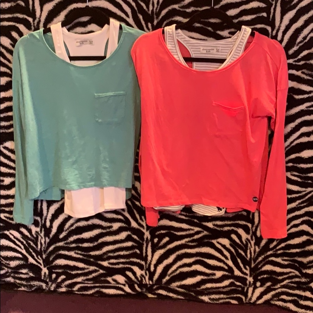 two Abercrombie kids long sleeve shirts